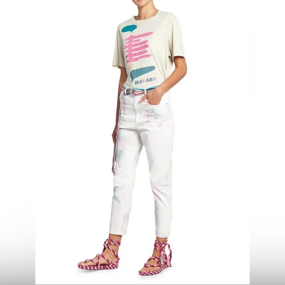 NWT ISABEL MARANT ÈTOILE LANEA Textured TIE DYE Straight pants FR40 US 8